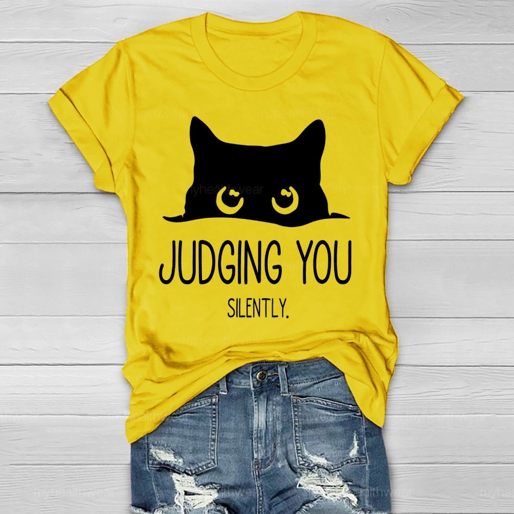 Judging You Silently Cat Healthwear T-shirt