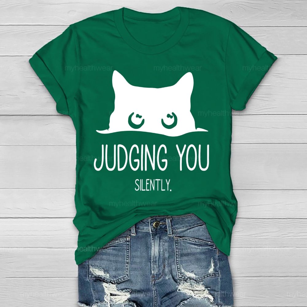 Judging You Silently Cat Healthwear T-shirt