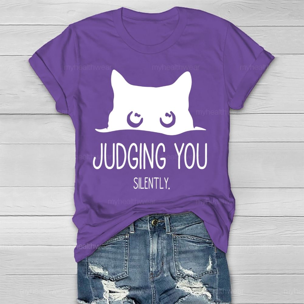 Judging You Silently Cat Healthwear T-shirt
