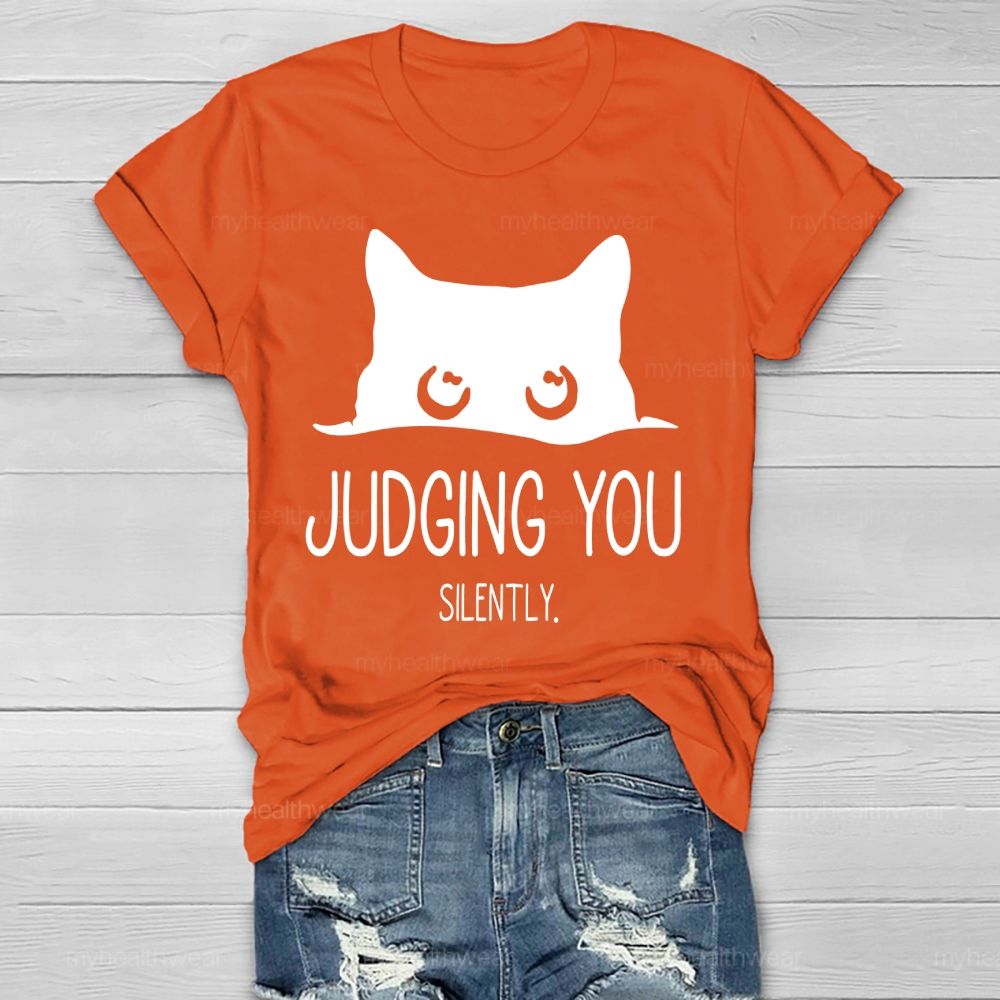 Judging You Silently Cat Healthwear T-shirt