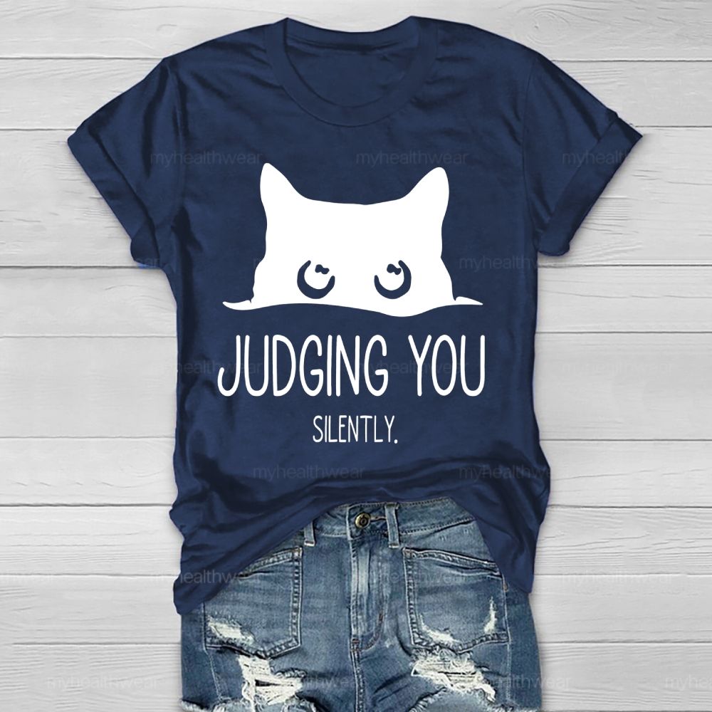 Judging You Silently Cat Healthwear T-shirt