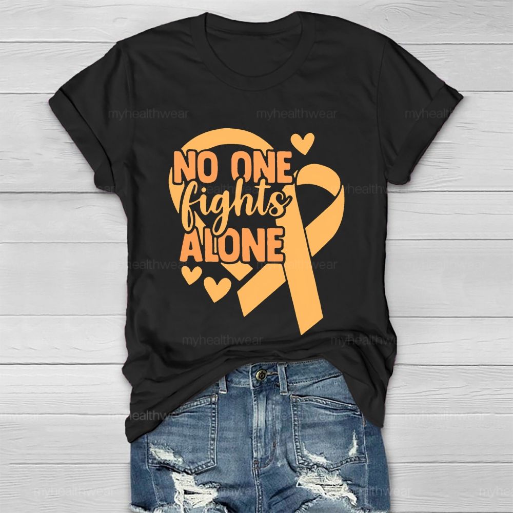 No One Fights Alone Orange Ribbon Graphic Healthwear T-shirt