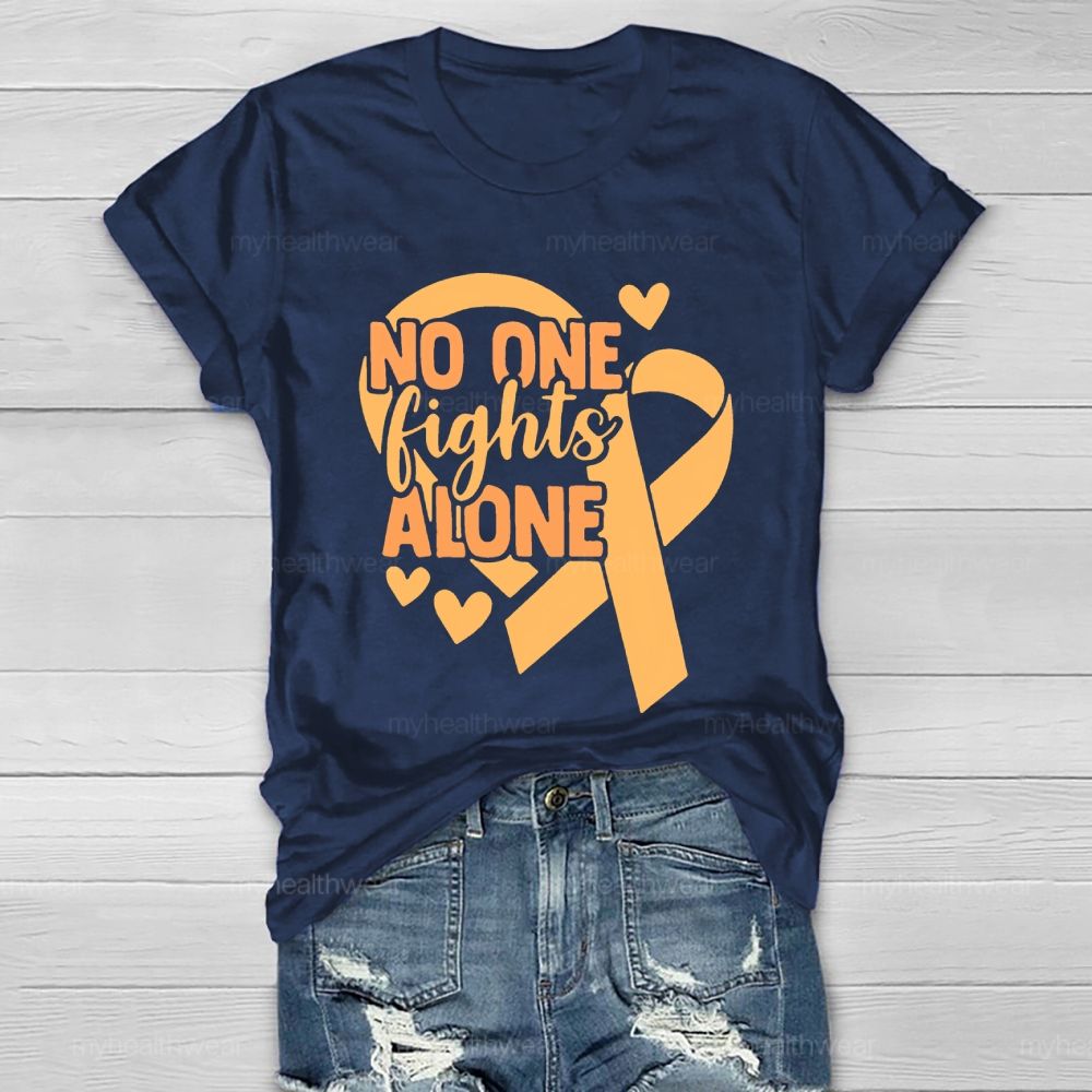No One Fights Alone Orange Ribbon Graphic Healthwear T-shirt