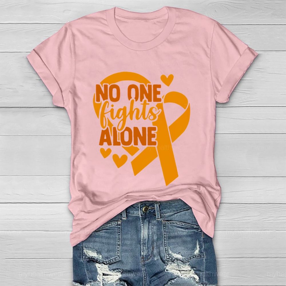 No One Fights Alone Orange Ribbon Graphic Healthwear T-shirt