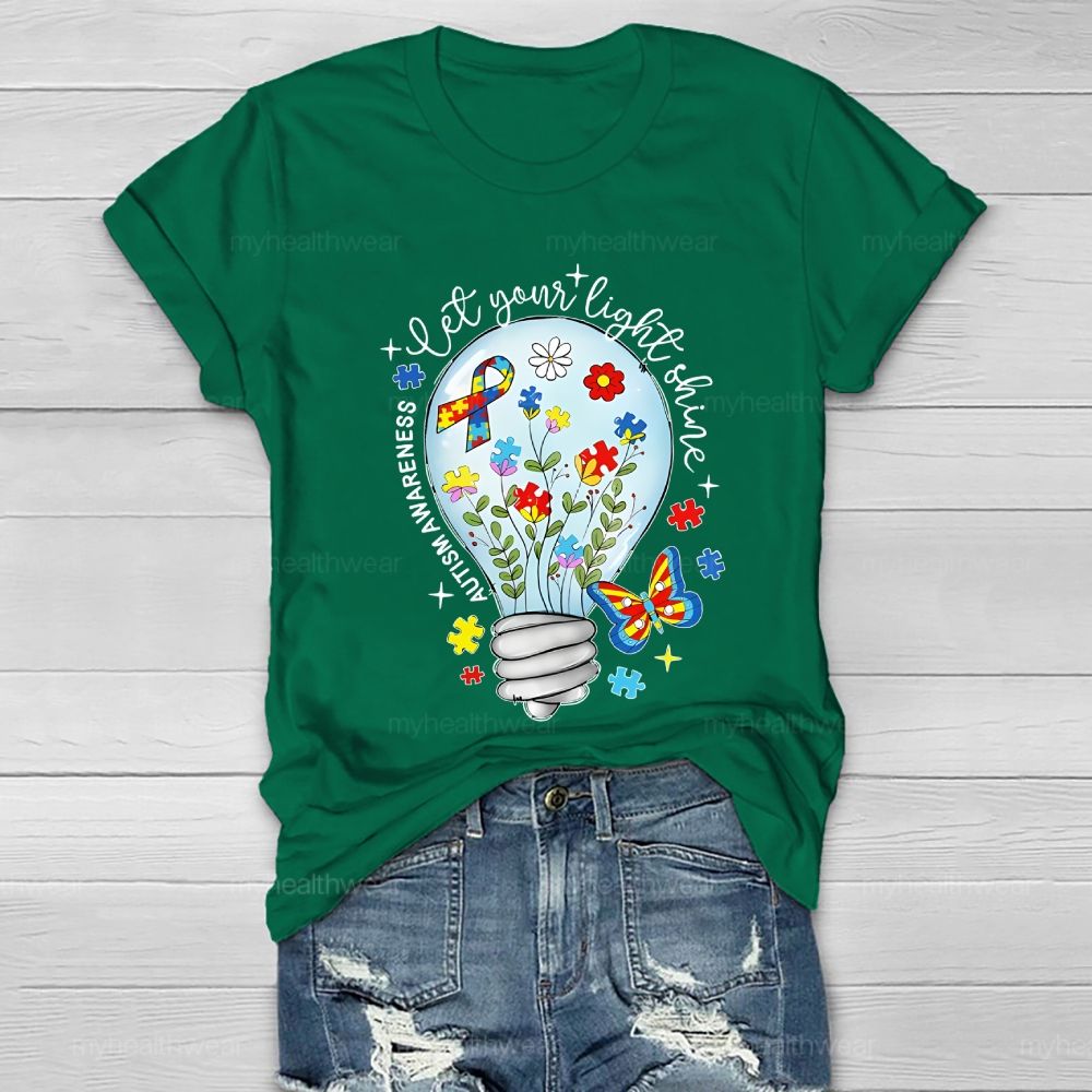 Let Your Light Shine Autism Awareness Healthwear T-shirt