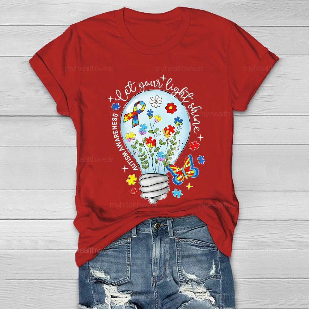 Let Your Light Shine Autism Awareness Healthwear T-shirt
