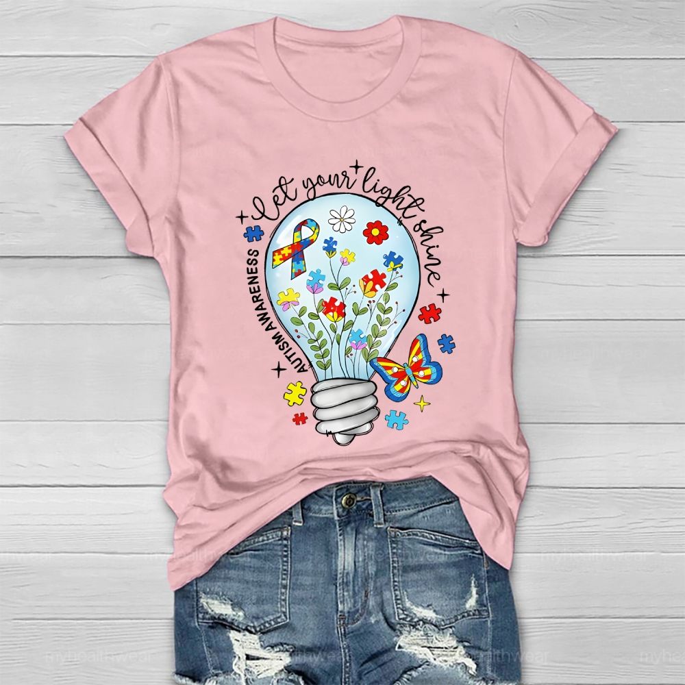 Let Your Light Shine Autism Awareness Healthwear T-shirt