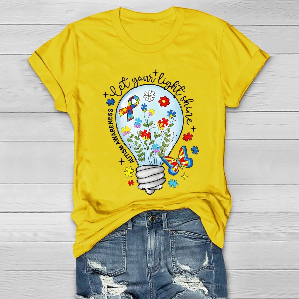 Let Your Light Shine Autism Awareness Healthwear T-shirt