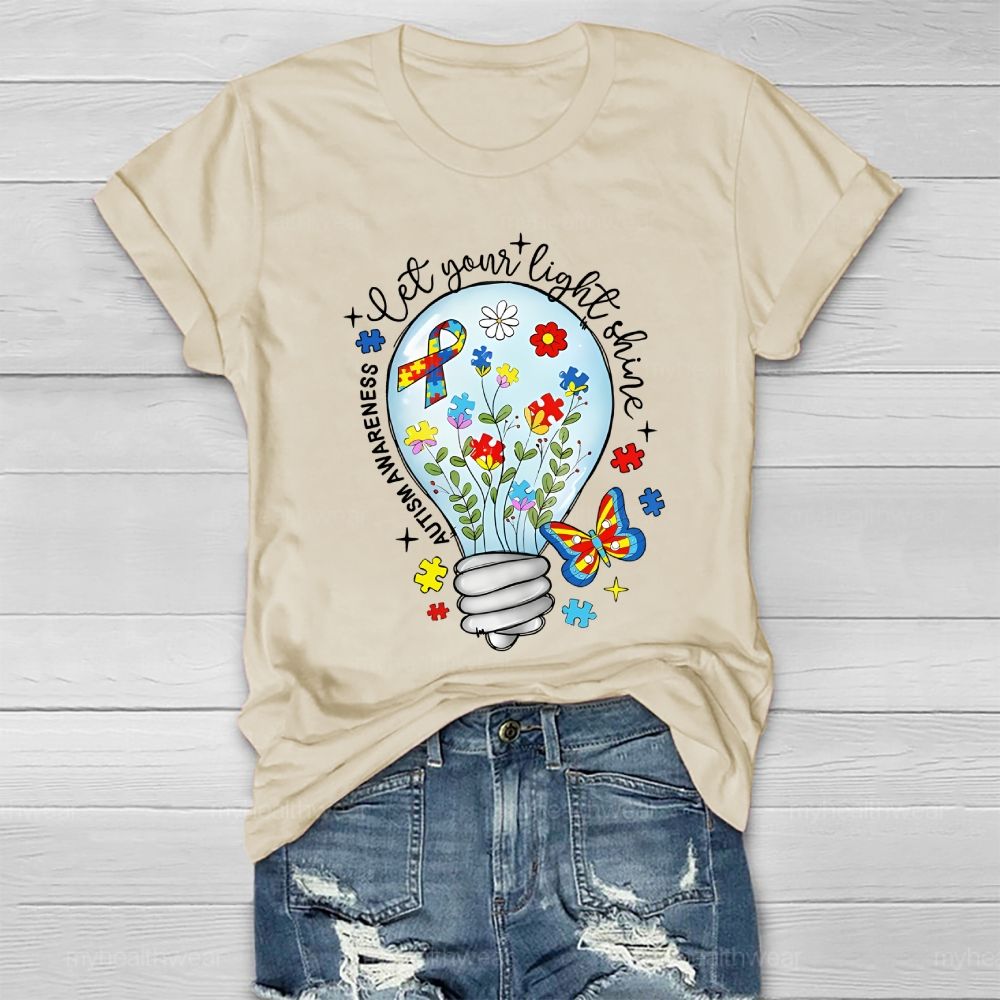 Let Your Light Shine Autism Awareness Healthwear T-shirt