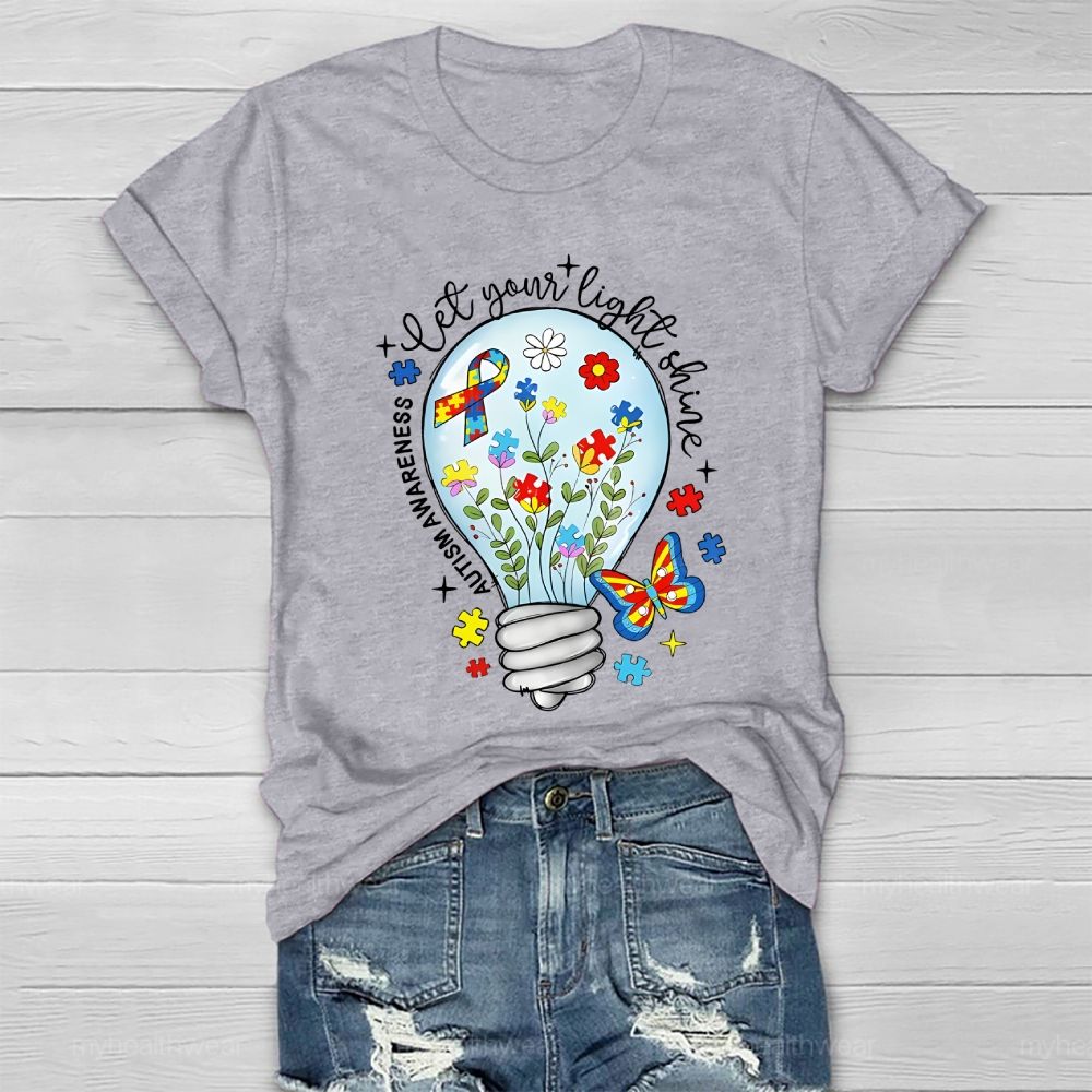 Let Your Light Shine Autism Awareness Healthwear T-shirt