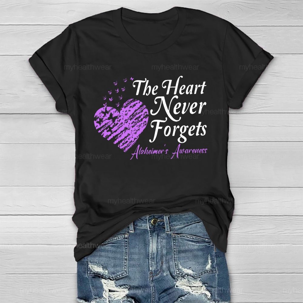 The Heart Never Forgets Alzheimer's Awareness Healthwear T-shirt