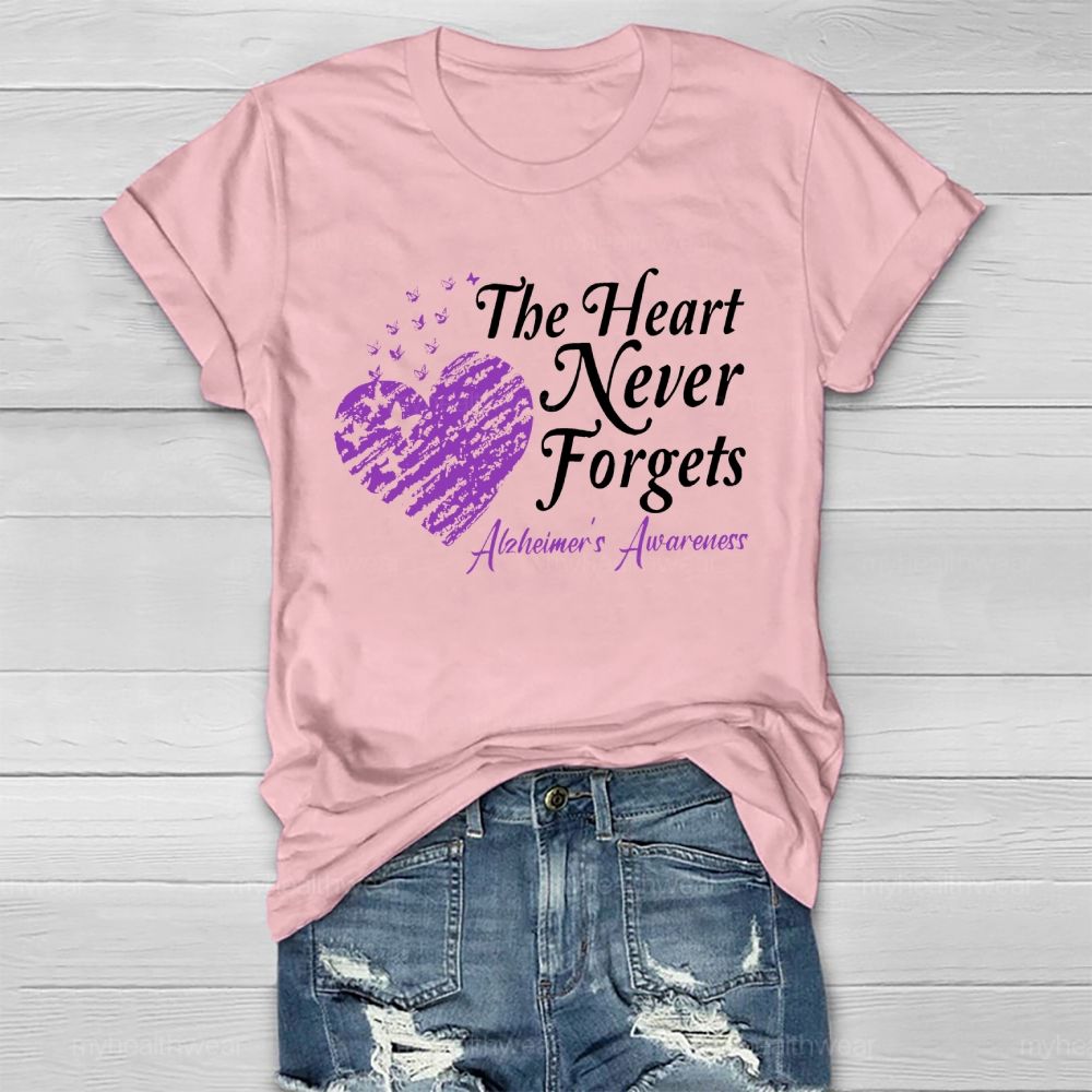 The Heart Never Forgets Alzheimer's Awareness Healthwear T-shirt