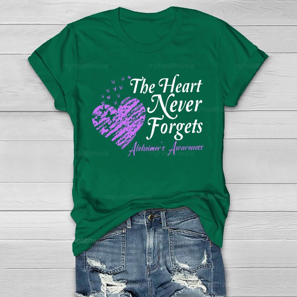 The Heart Never Forgets Alzheimer's Awareness Healthwear T-shirt