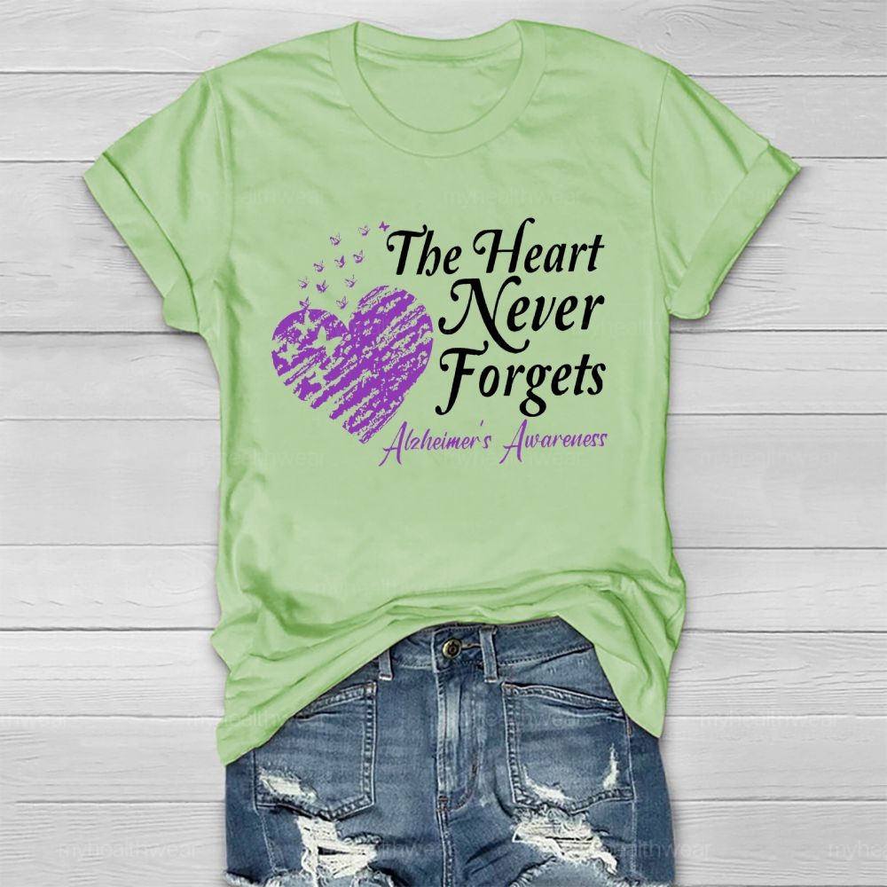 The Heart Never Forgets Alzheimer's Awareness Healthwear T-shirt