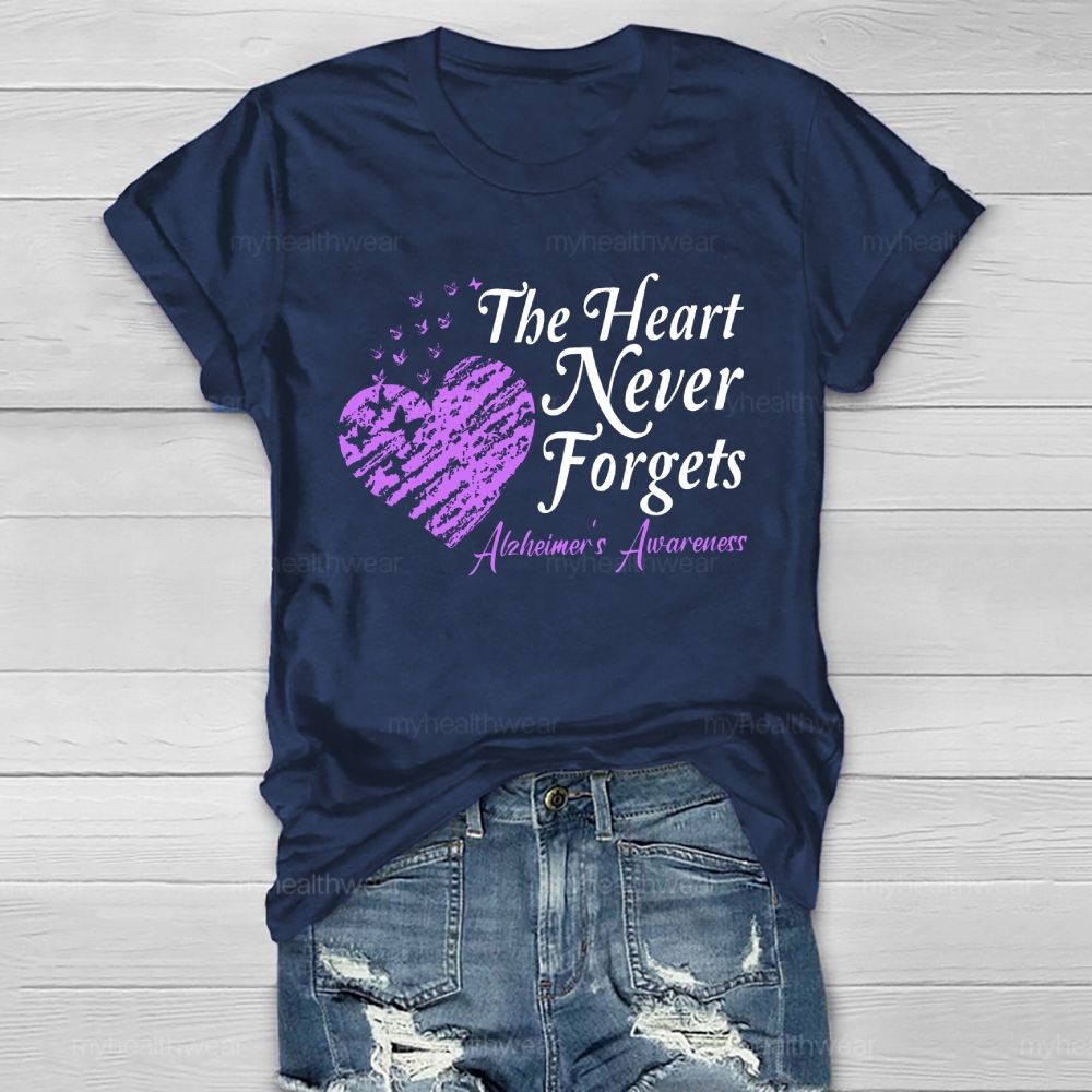 The Heart Never Forgets Alzheimer's Awareness Healthwear T-shirt
