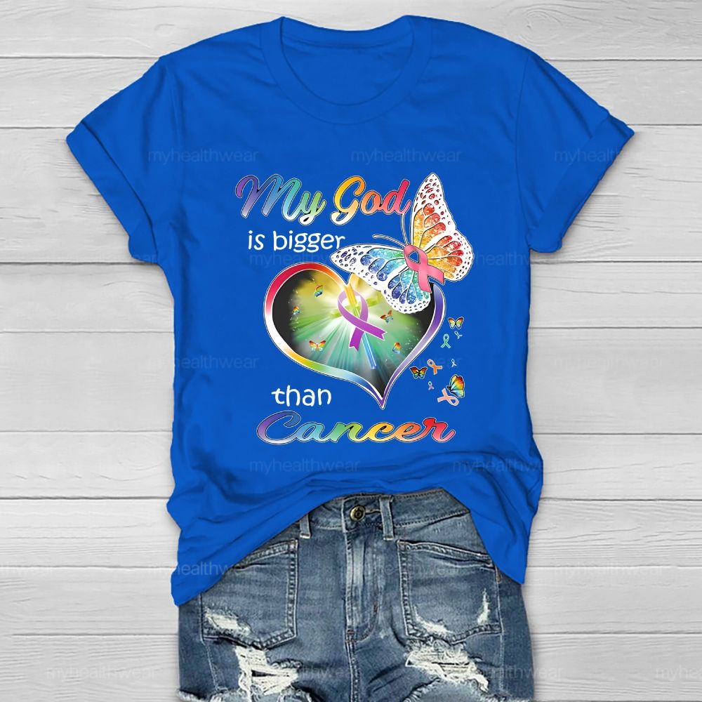 My God Is Bigger Than Cancer Graphic Healthwear T-shirt