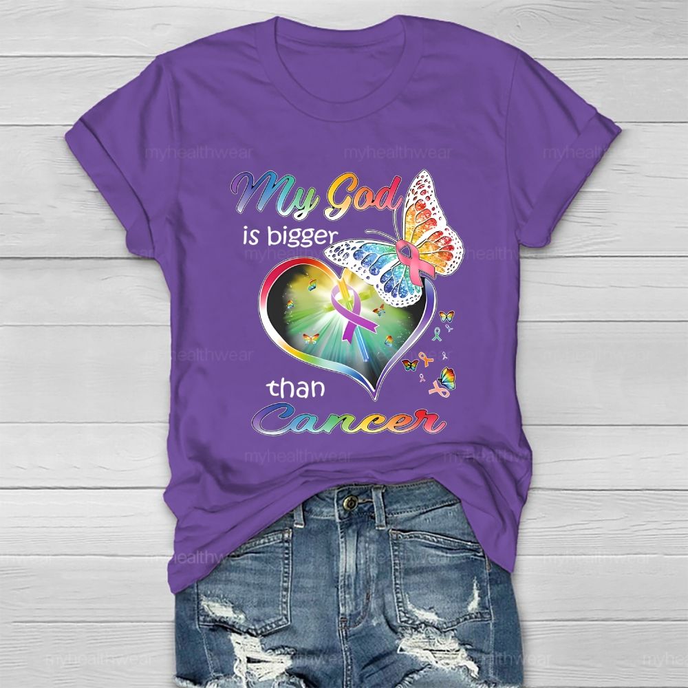 My God Is Bigger Than Cancer Graphic Healthwear T-shirt