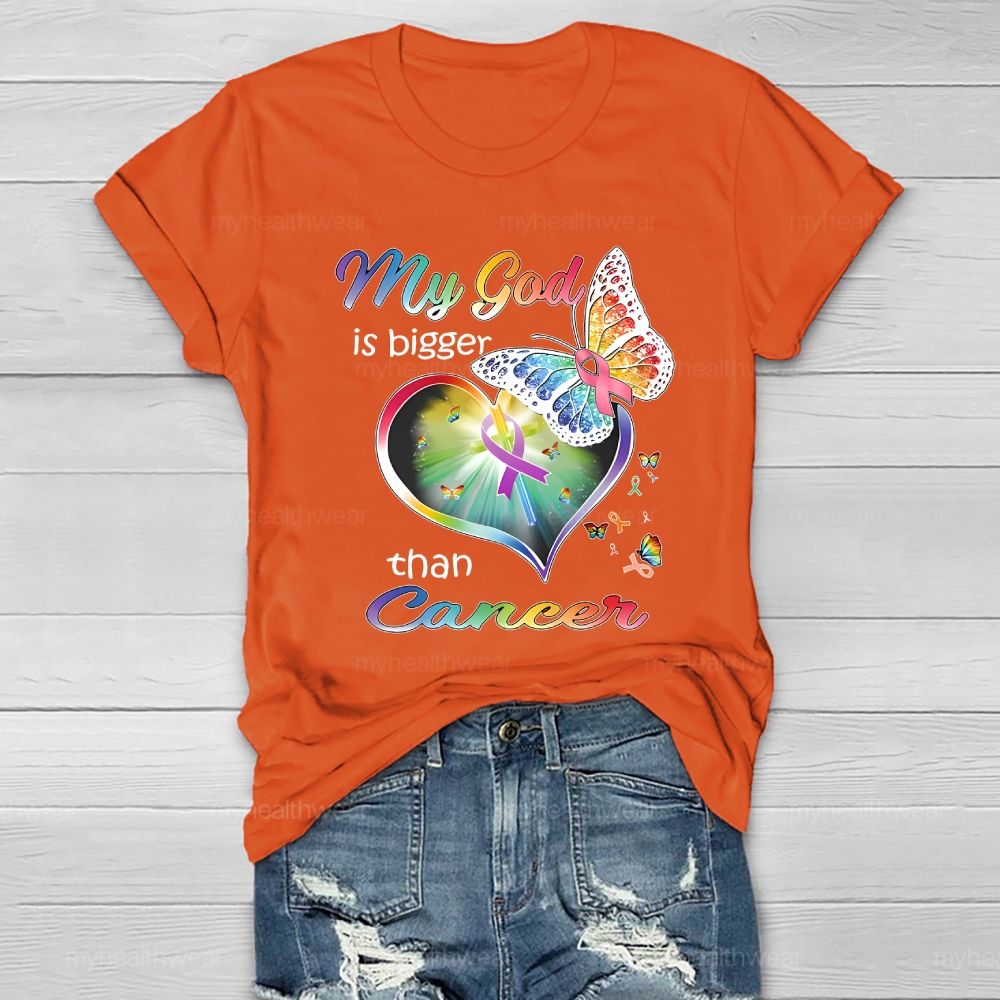 My God Is Bigger Than Cancer Graphic Healthwear T-shirt
