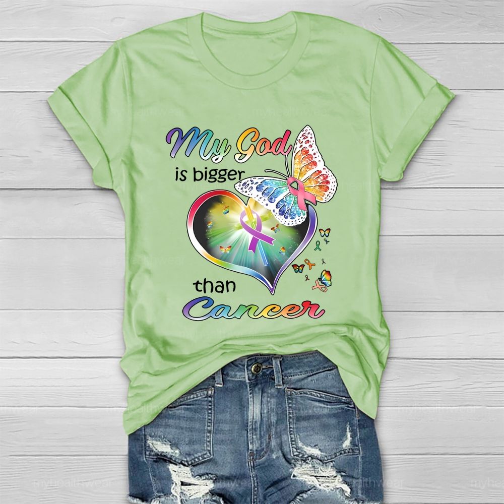 My God Is Bigger Than Cancer Graphic Healthwear T-shirt
