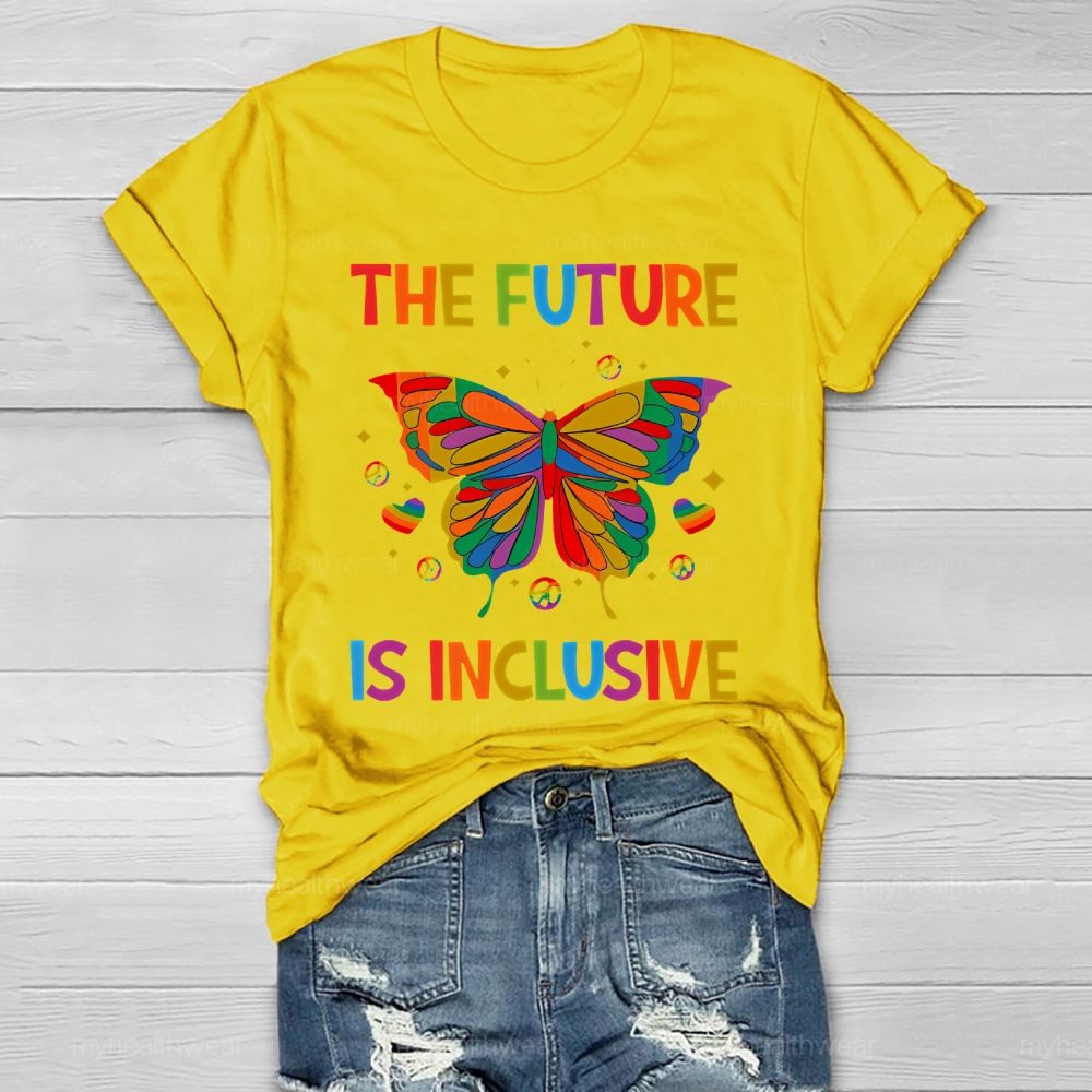 The Future Is Inclusive Colorful Letters Healthwear T-shirt