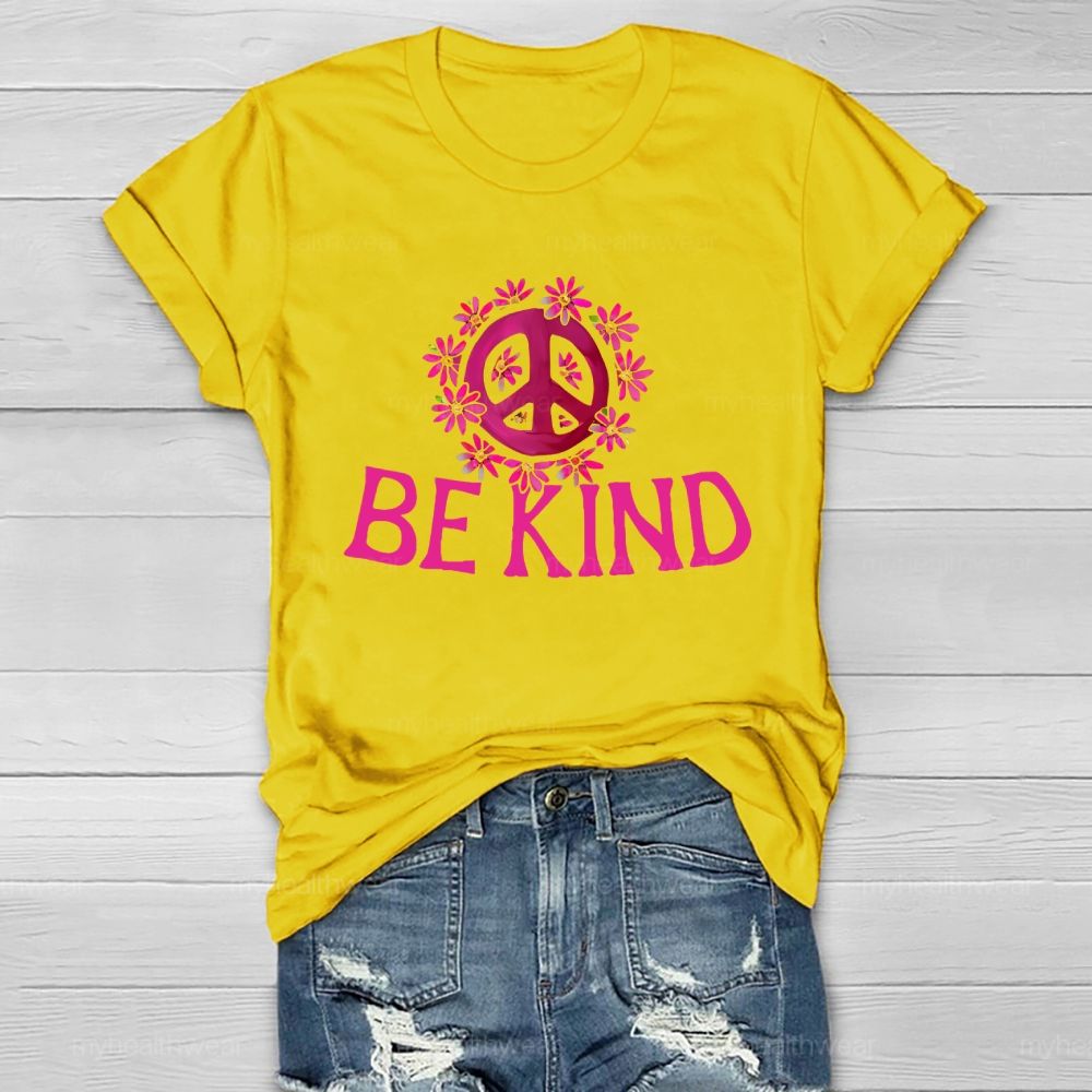 Be Kind Flowers Symbols Healthwear T-shirt