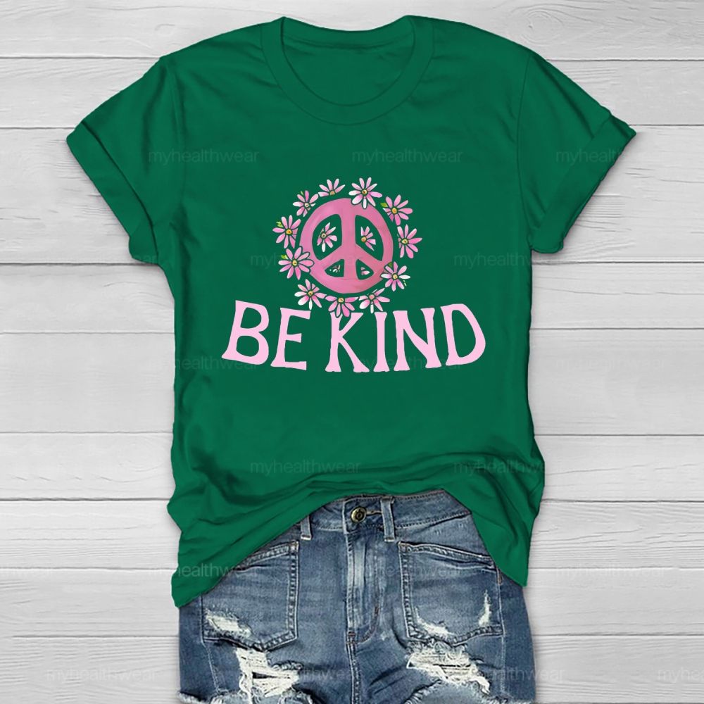 Be Kind Flowers Symbols Healthwear T-shirt