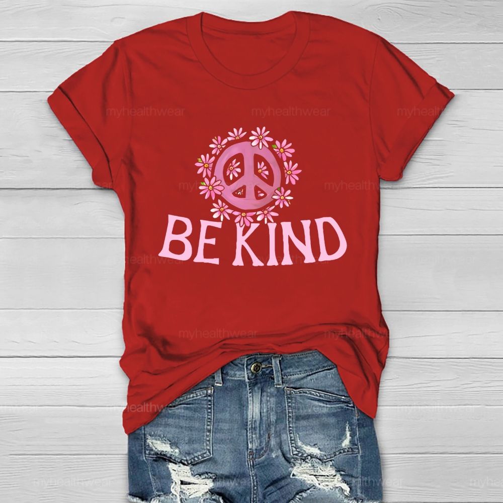 Be Kind Flowers Symbols Healthwear T-shirt