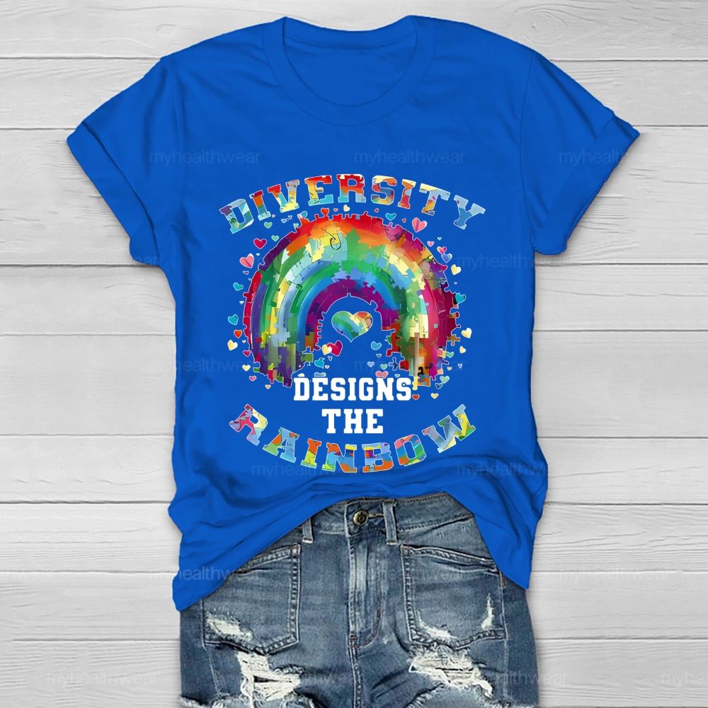 Diversity Designs The Rainbow Autism Awareness Healthwear T-shirt