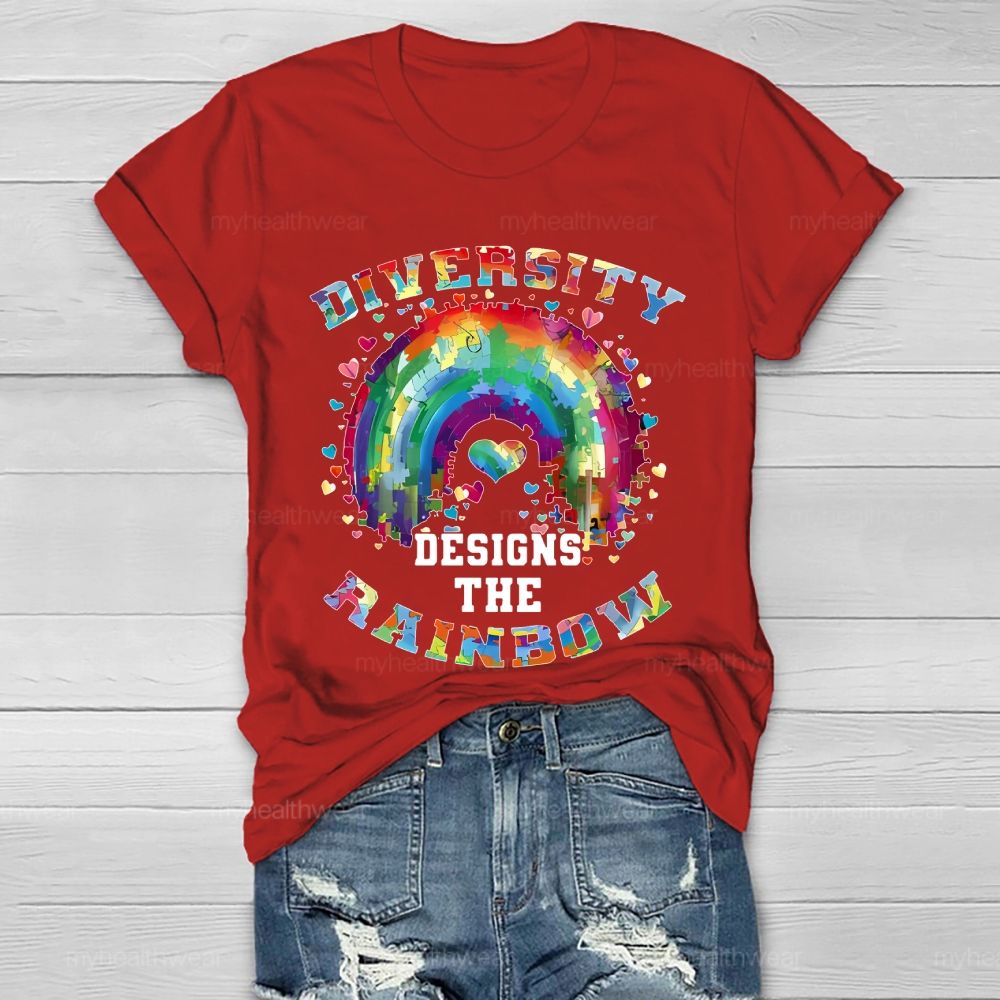 Diversity Designs The Rainbow Autism Awareness Healthwear T-shirt