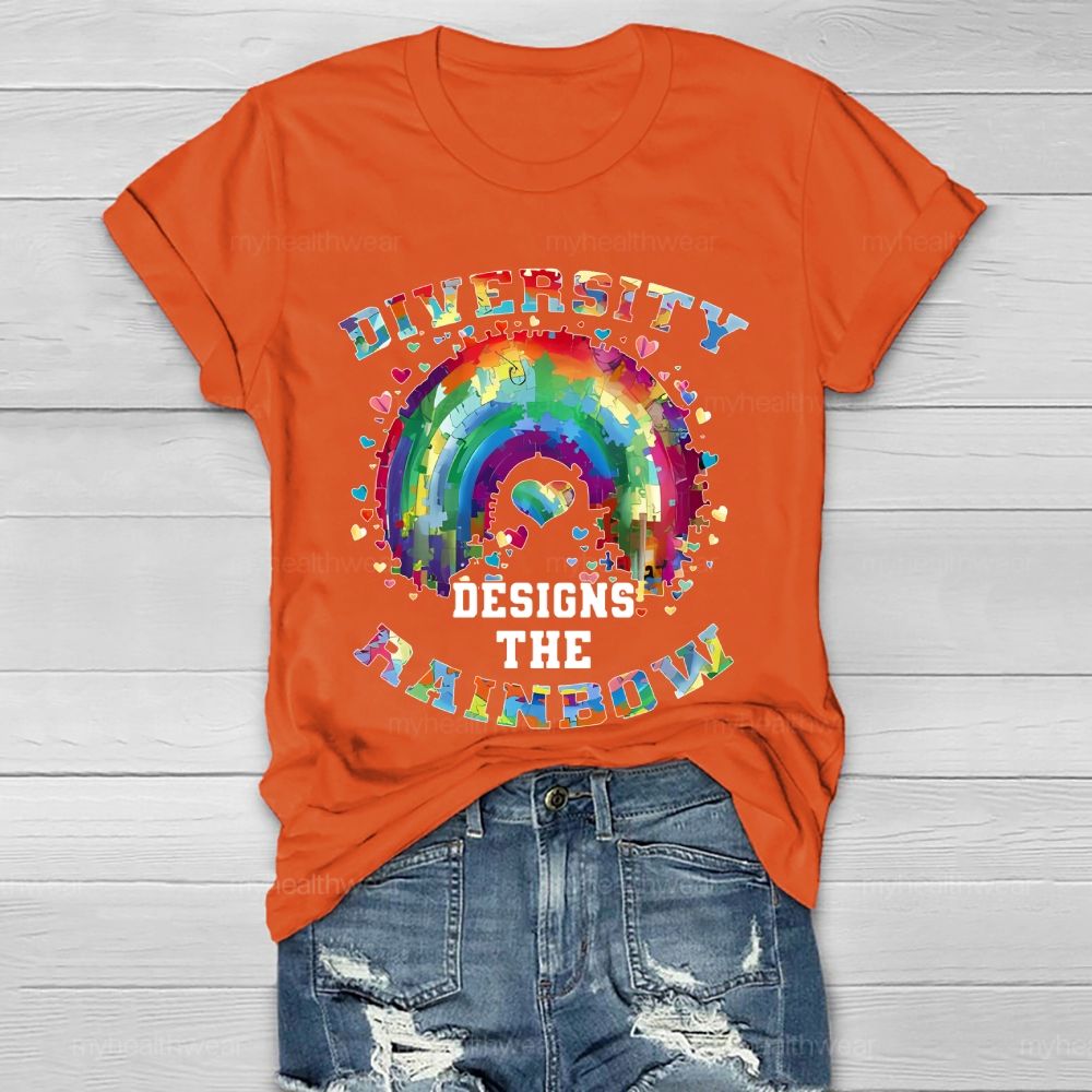 Diversity Designs The Rainbow Autism Awareness Healthwear T-shirt