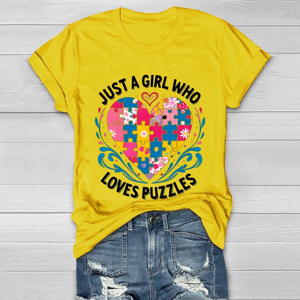 Just A Girl Who Loves Puzzles Healthwear T-shirt