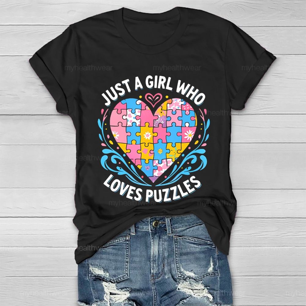 Just A Girl Who Loves Puzzles Healthwear T-shirt