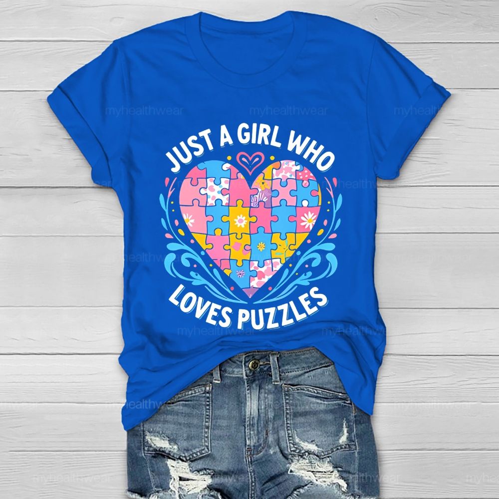 Just A Girl Who Loves Puzzles Healthwear T-shirt