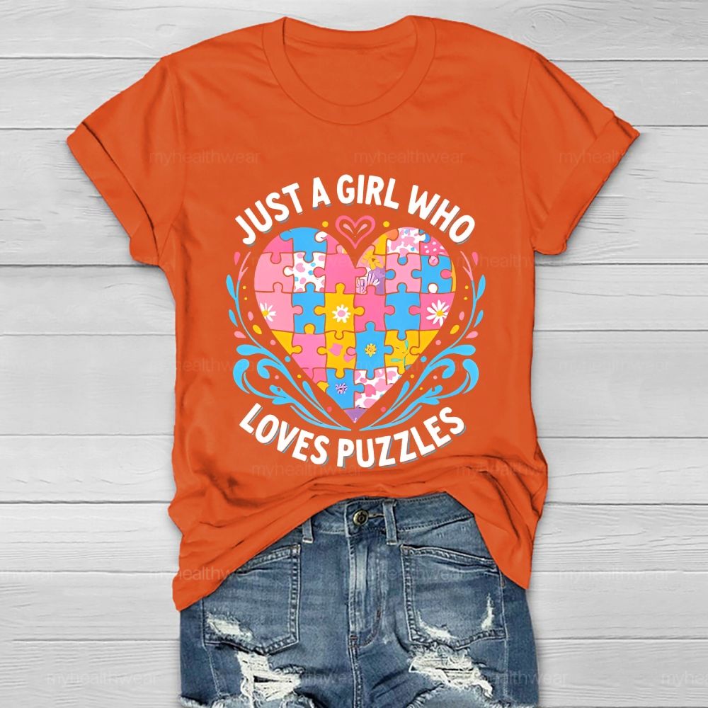 Just A Girl Who Loves Puzzles Healthwear T-shirt