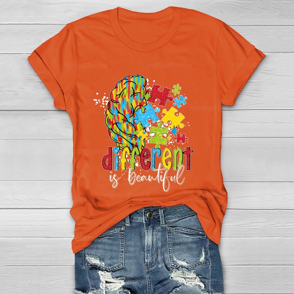 Different Is Beautiful Puzzle Brain Healthwear T-shirt