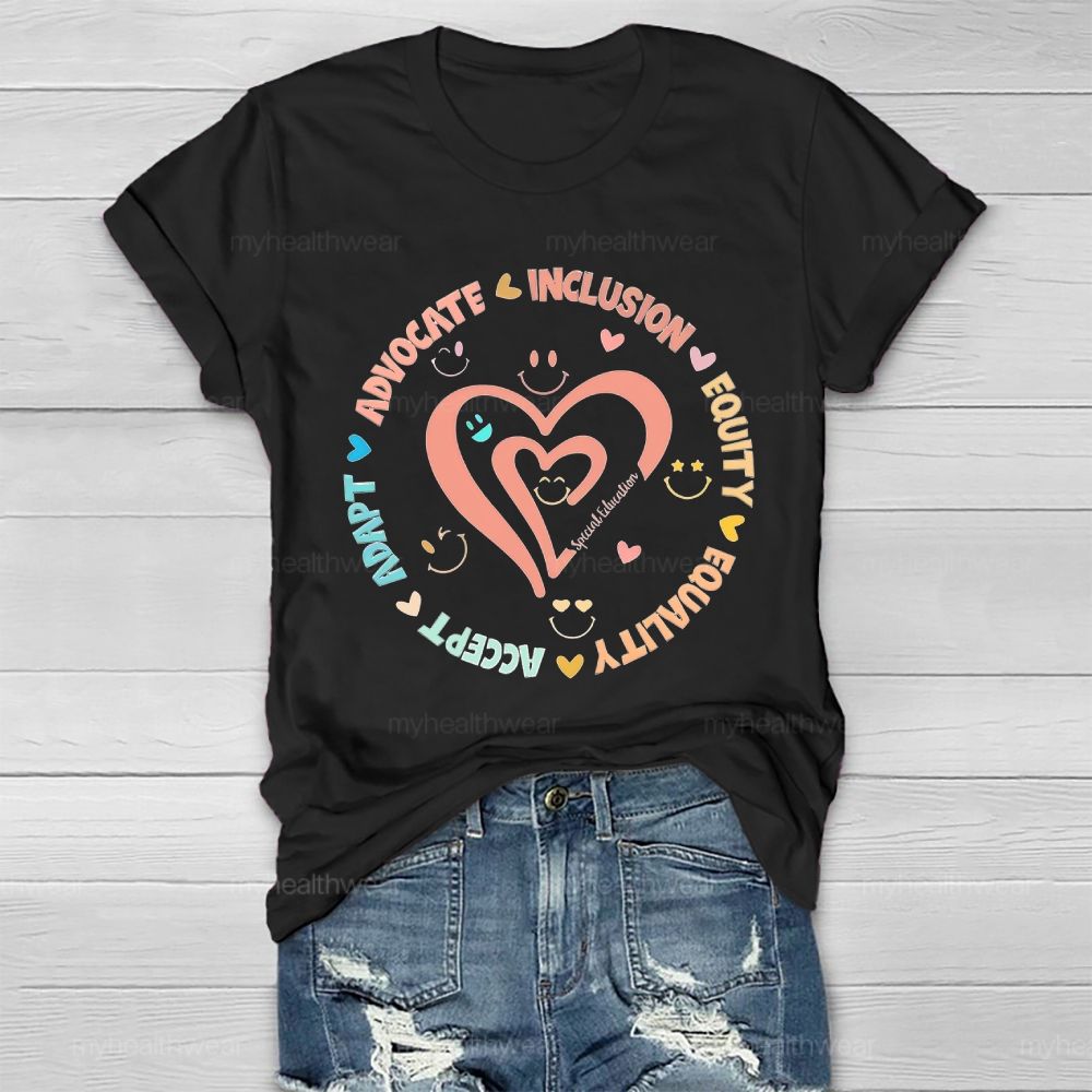 Special Education Accept Adapt Advocate Healthwear T-shirt
