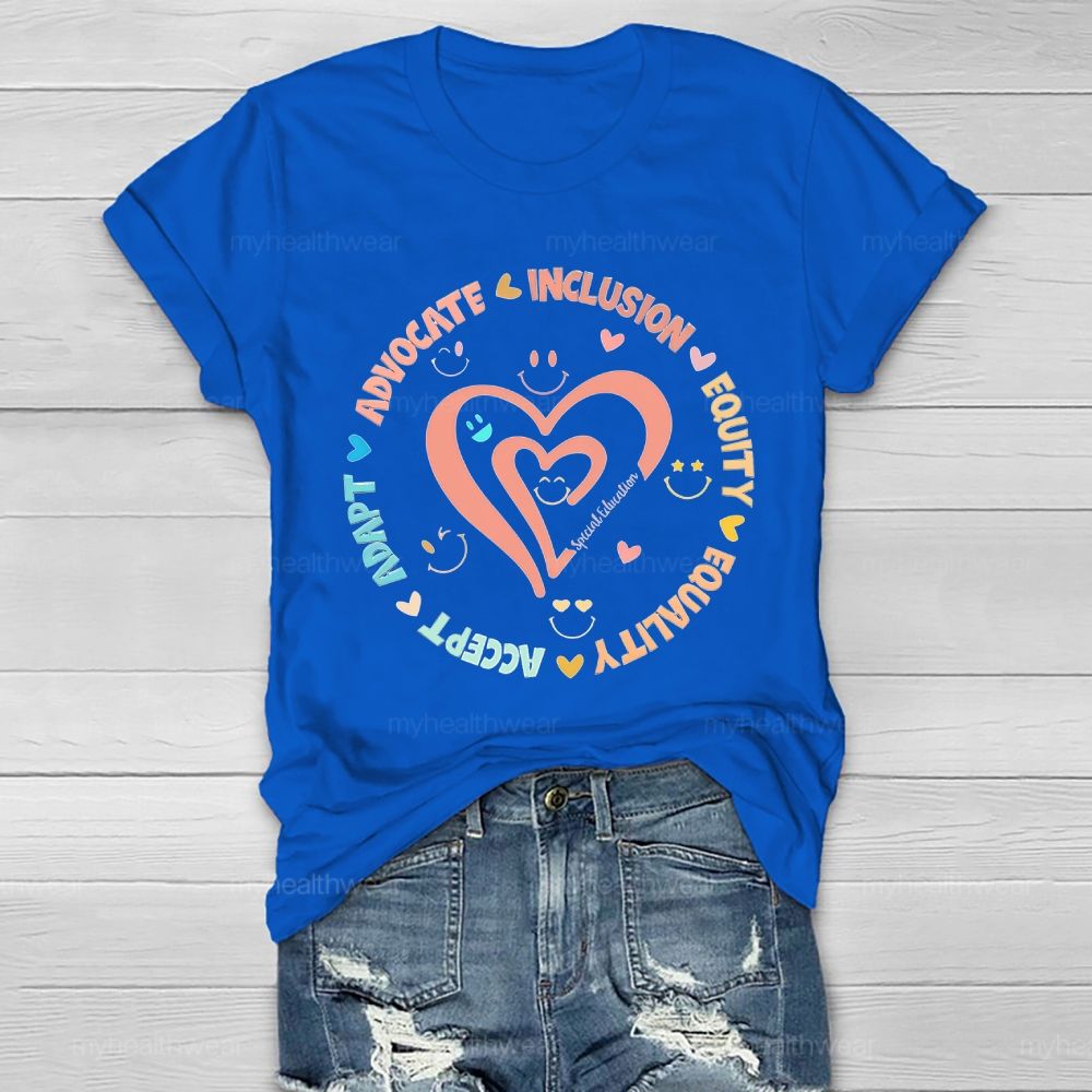 Special Education Accept Adapt Advocate Healthwear T-shirt