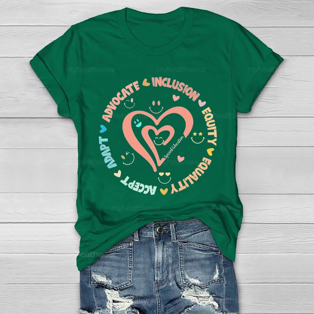 Special Education Accept Adapt Advocate Healthwear T-shirt