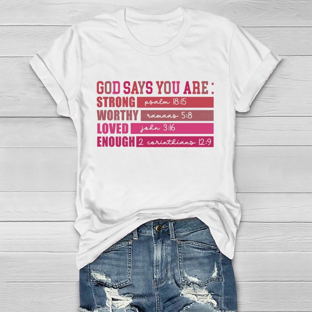 God Says You Are Strong Healthwear T-shirt