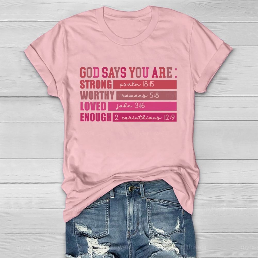 God Says You Are Strong Healthwear T-shirt