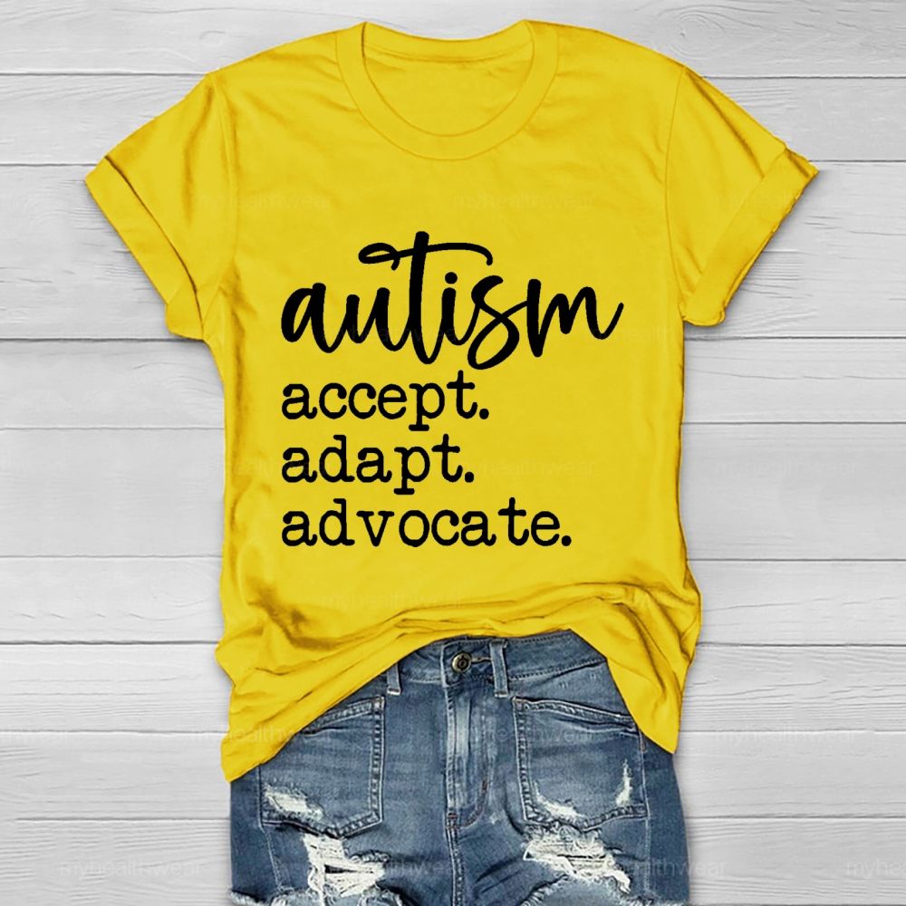 Autism Accept Adapt Advocate Pattern Healthwear T-shirt