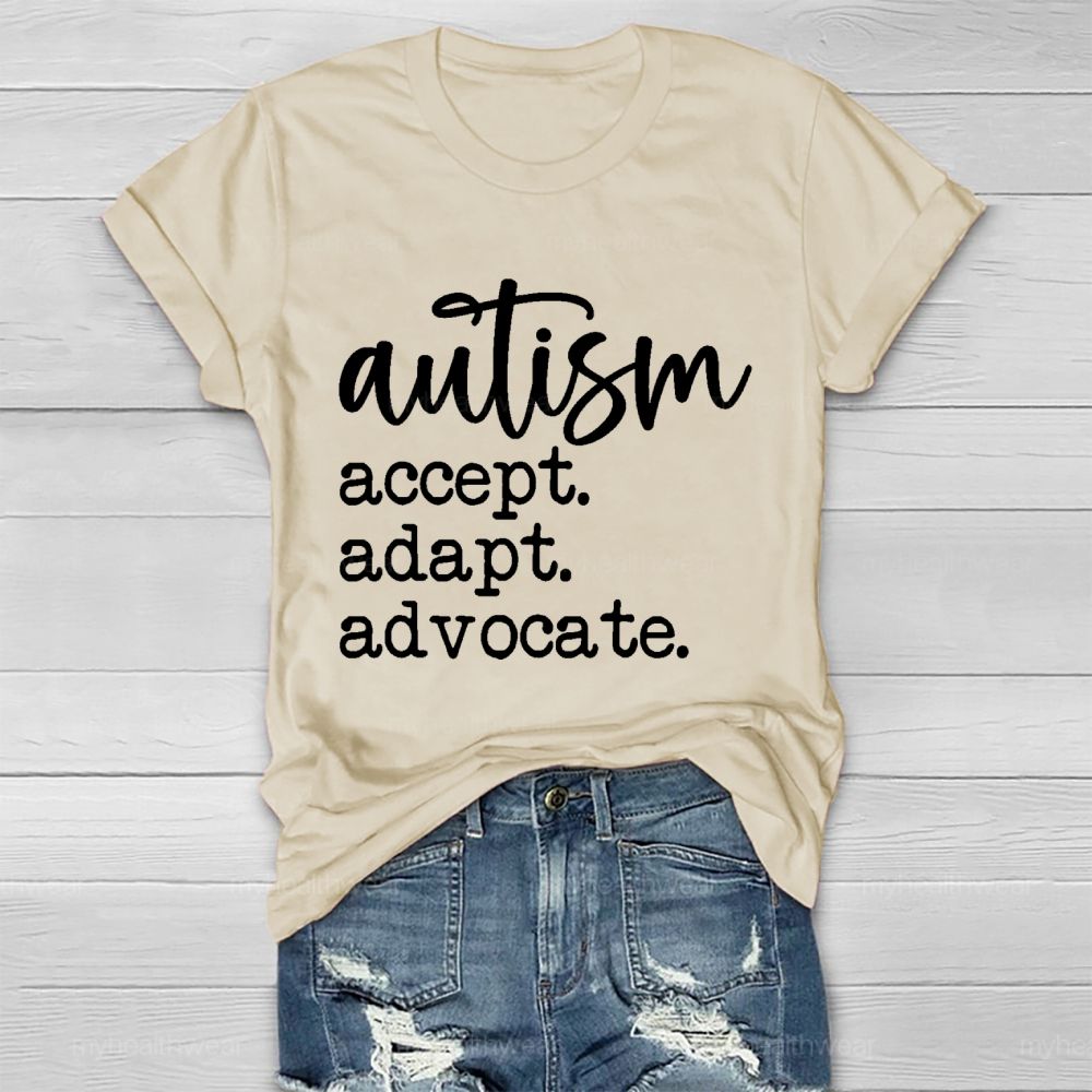 Autism Accept Adapt Advocate Pattern Healthwear T-shirt