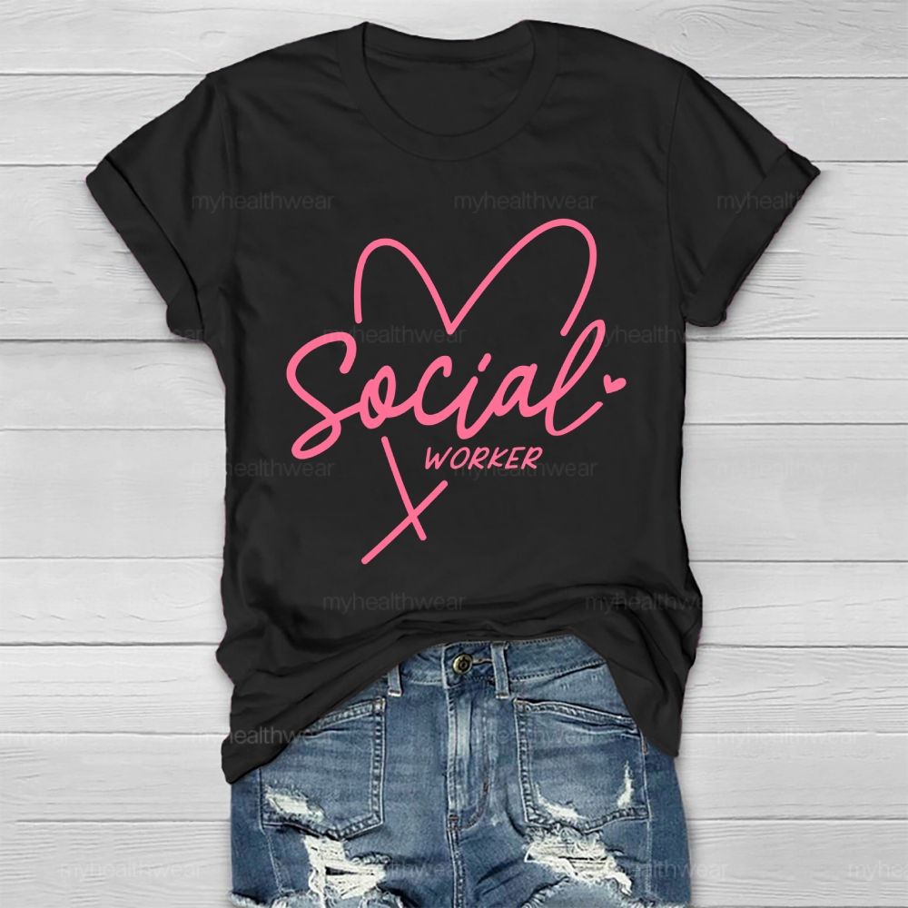 Social Worker Love Letters Healthwear T-shirt