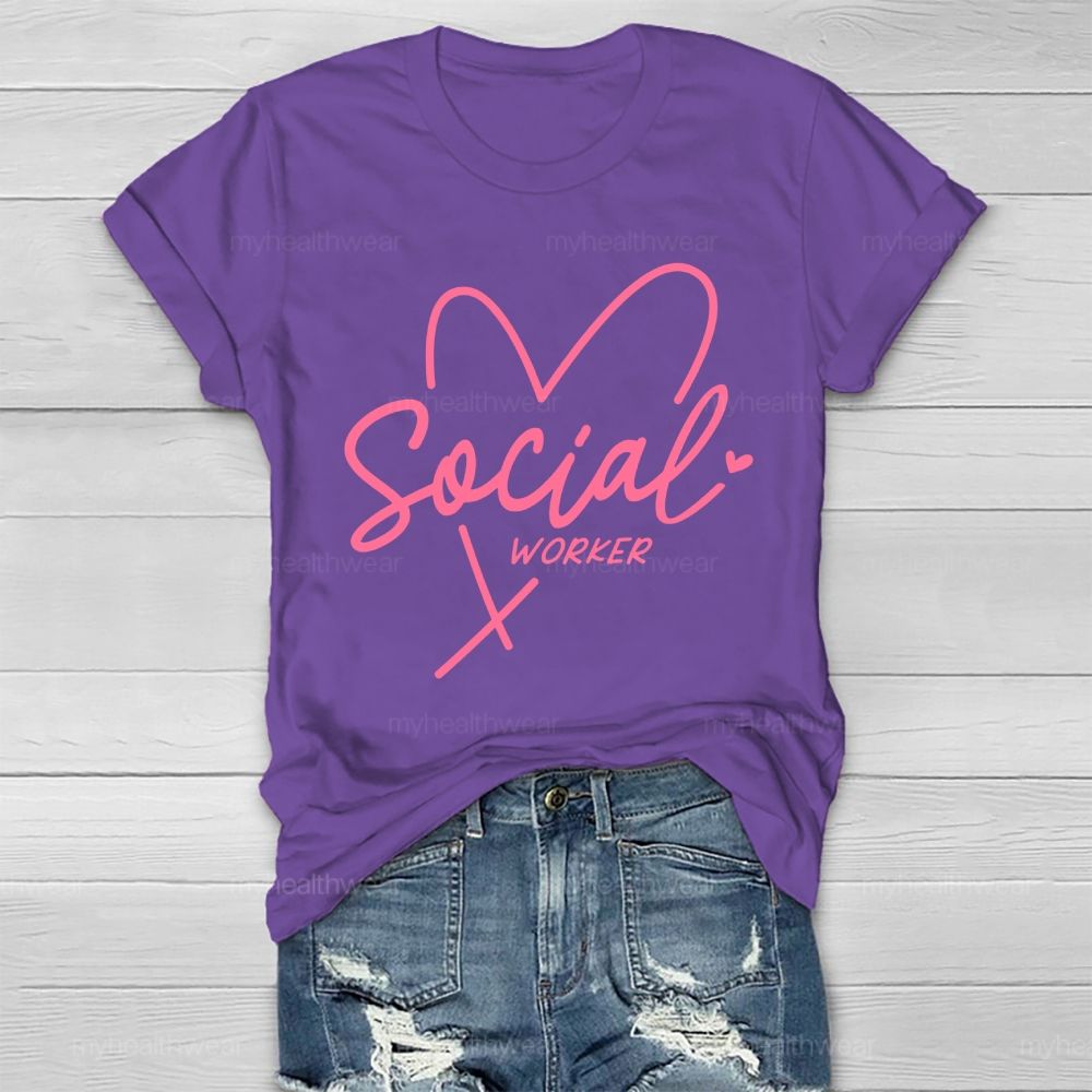 Social Worker Love Letters Healthwear T-shirt