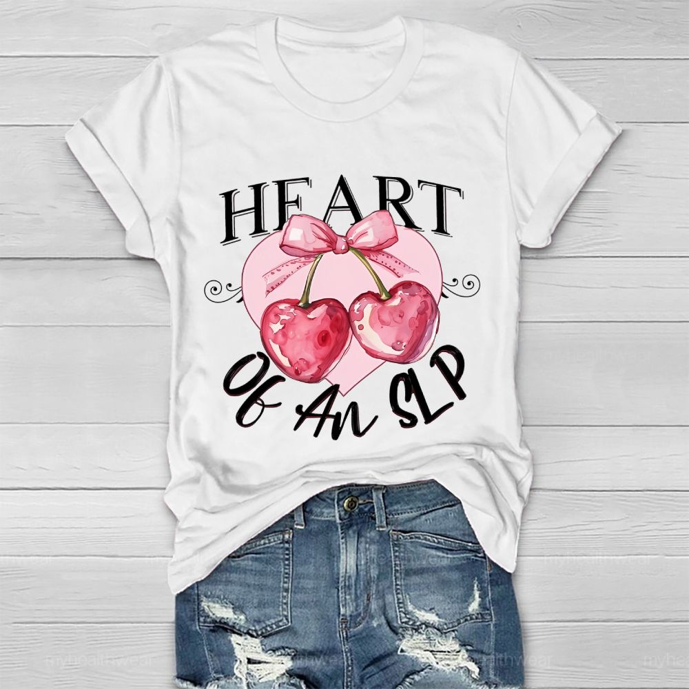 Heart Of An SLP Cherry Healthwear T-shirt