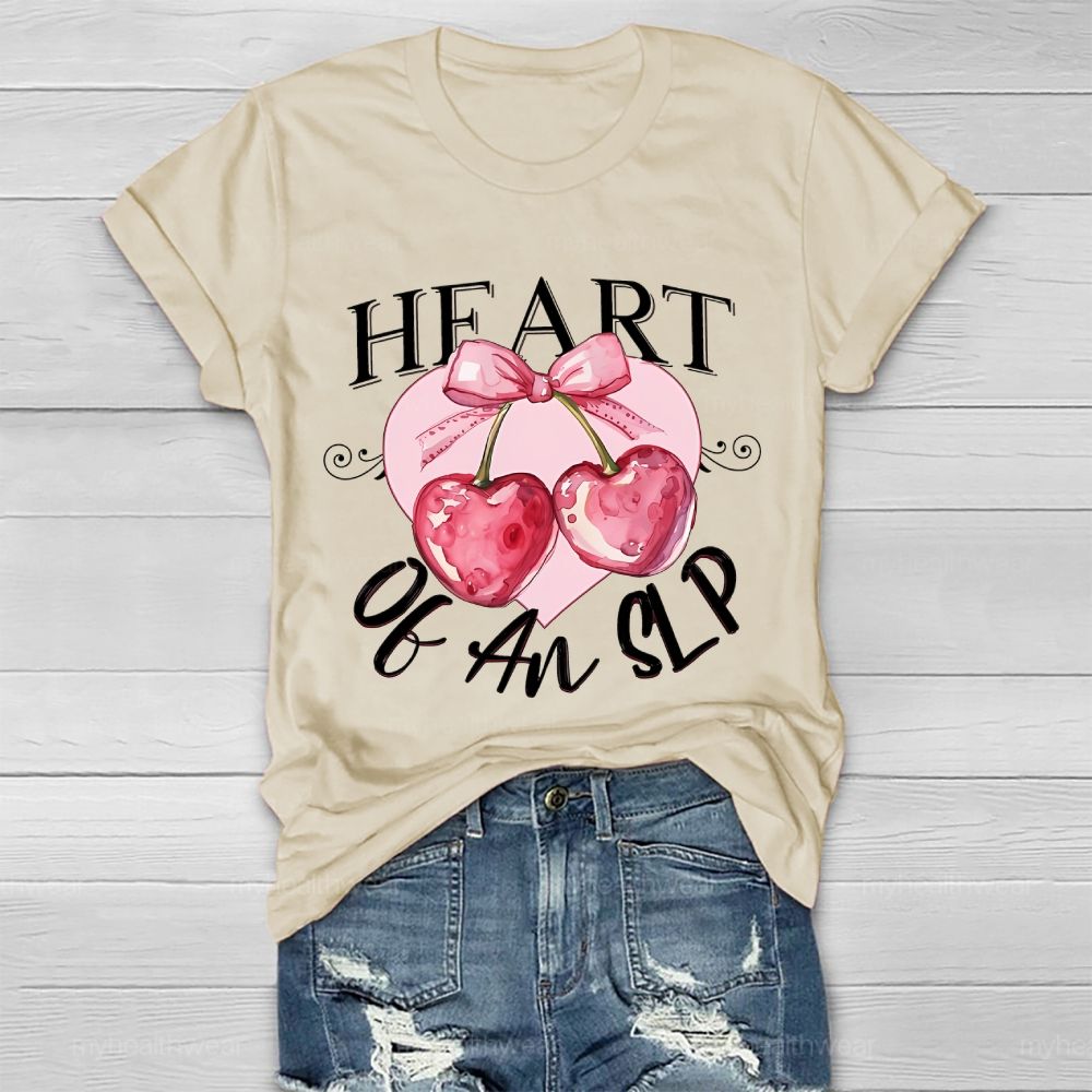 Heart Of An SLP Cherry Healthwear T-shirt