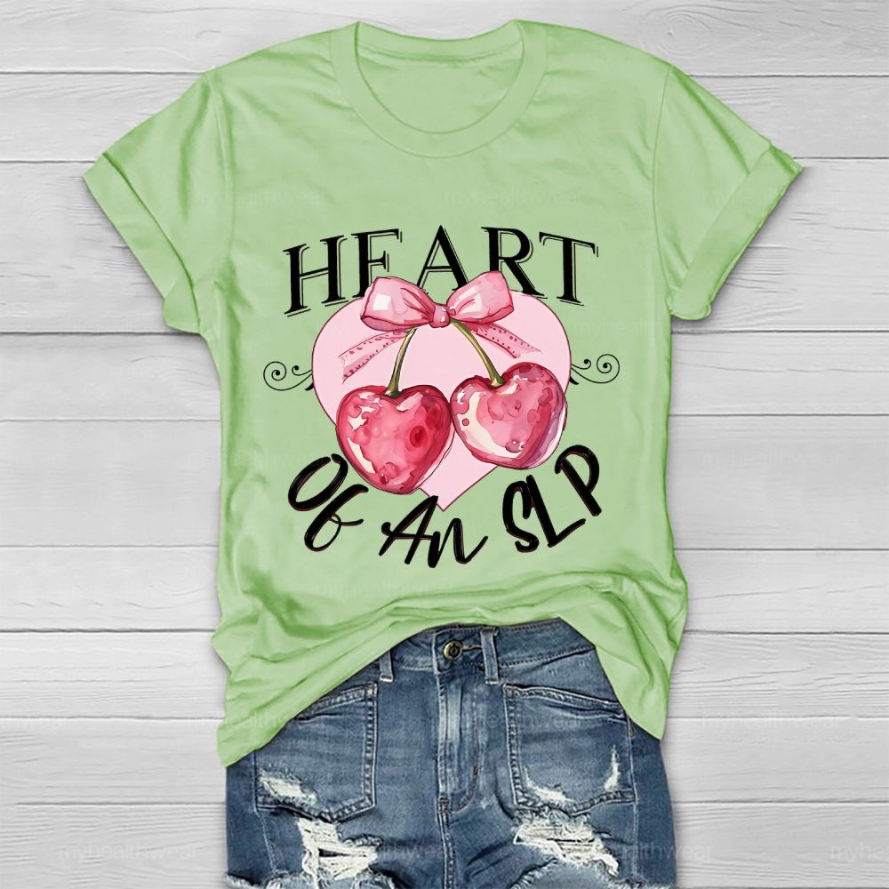 Heart Of An SLP Cherry Healthwear T-shirt