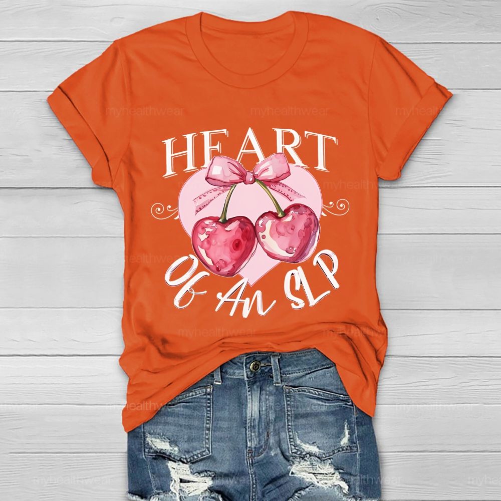 Heart Of An SLP Cherry Healthwear T-shirt