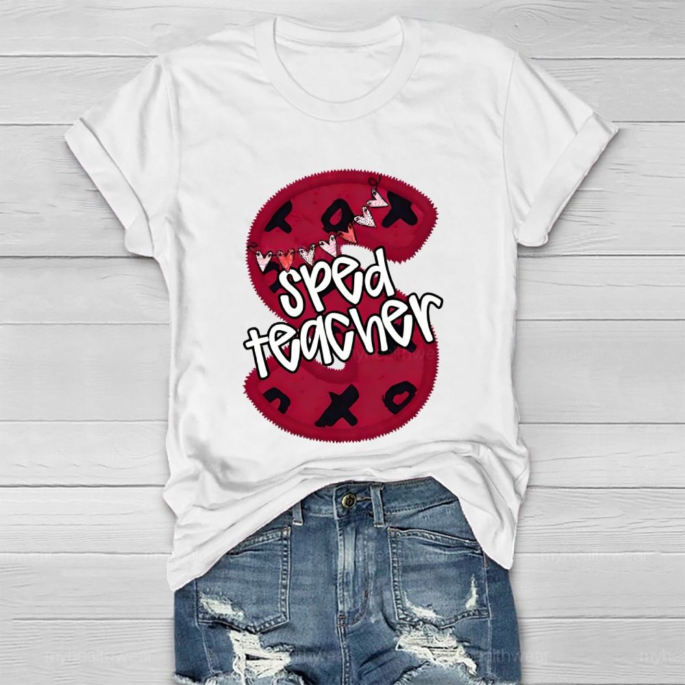 Sped Teacher Letters Graphics Healthwear T-shirt