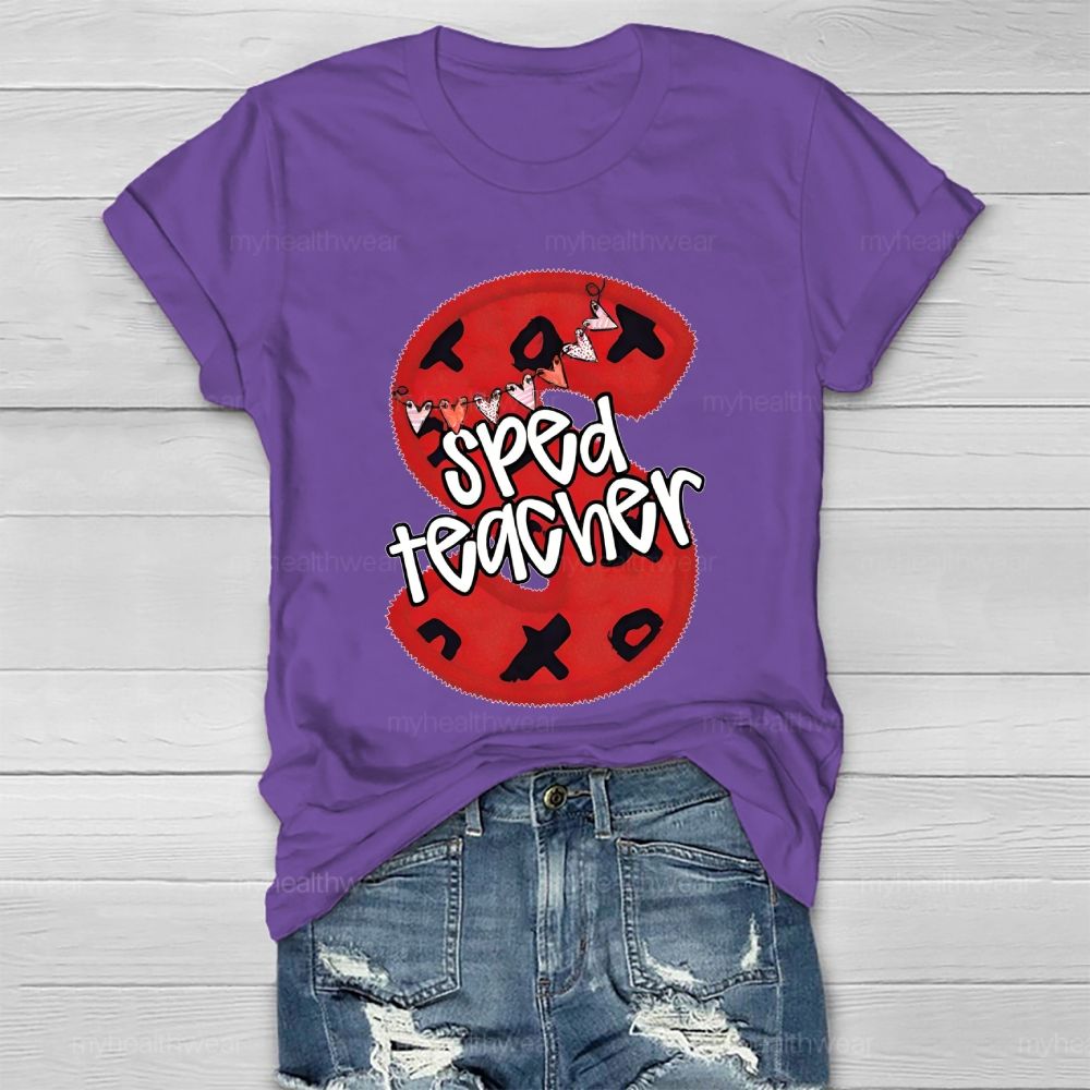 Sped Teacher Letters Graphics Healthwear T-shirt